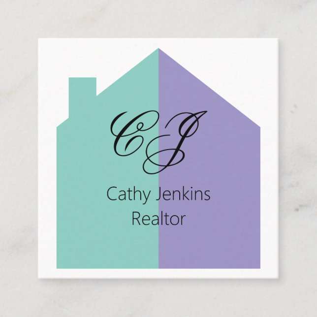 Cartes de visite Realtor tendance dans les couleur (Devant)