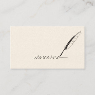 Cartes de visite rédacteurs de Feather Quill