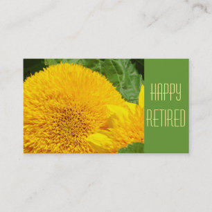 Cartes de visite Retraité Heureux Jaune Vert Fleur