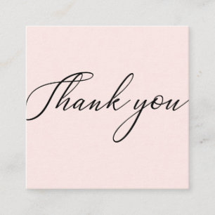 Cartes de visite rose minimaliste moderne merci en