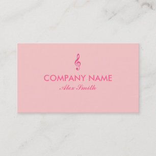 Cartes de visite roses de coutume de musique de