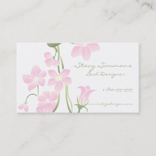 Cartes de visite roses de fleurs de ressort