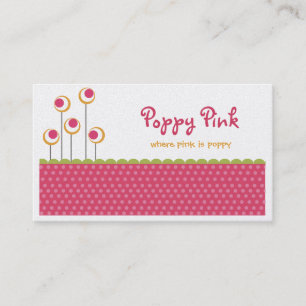 Cartes de visite roses de pavot