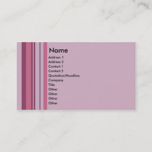 Cartes de visite roses de rayure de sucrerie