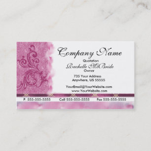 Cartes de visite roses élégants de broderie