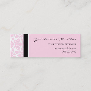 Cartes de visite roses élégants de damassé