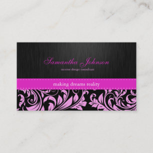 Cartes de visite roses élégants professionnels d