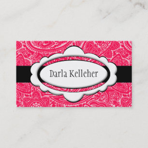 Cartes de visite roses lumineux de Paisley