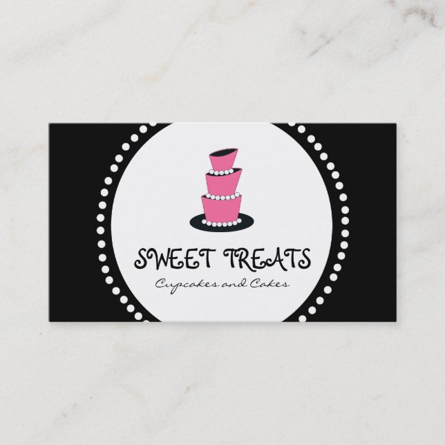 Cartes de visite roses noirs de boulangerie de (Devant)
