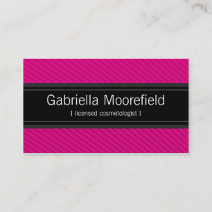 Cartes de visite roses noirs de Cosmetologist de
