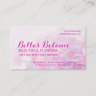 Cartes de visite roses pourpres de fleuriste de
