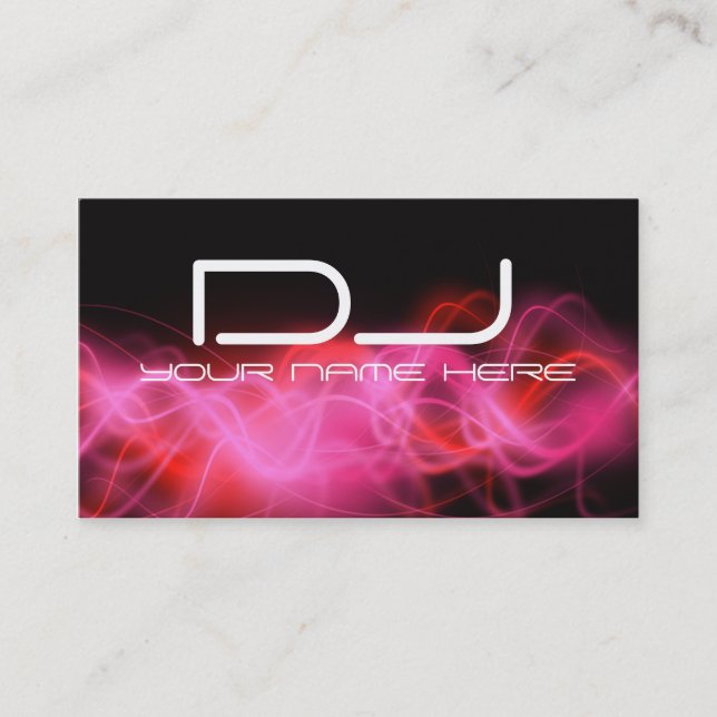 Cartes de visite roses psychédéliques du DJ de (Devant)