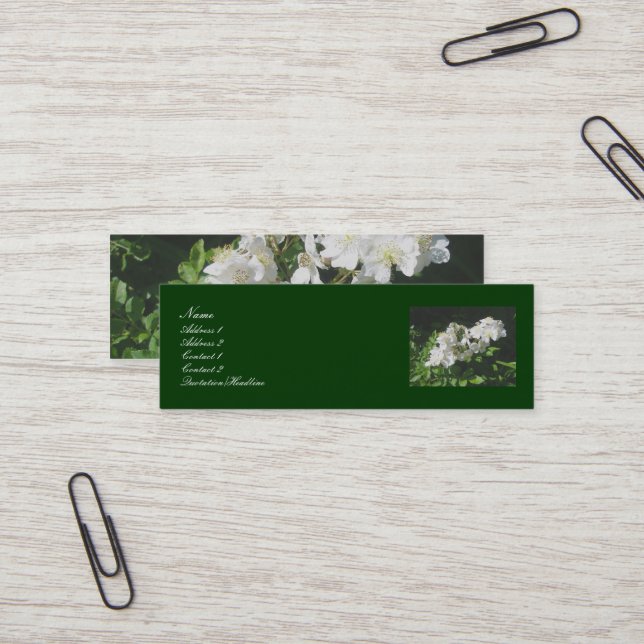 Cartes de visite Roses sauvages (Devant/Arrière en situation)