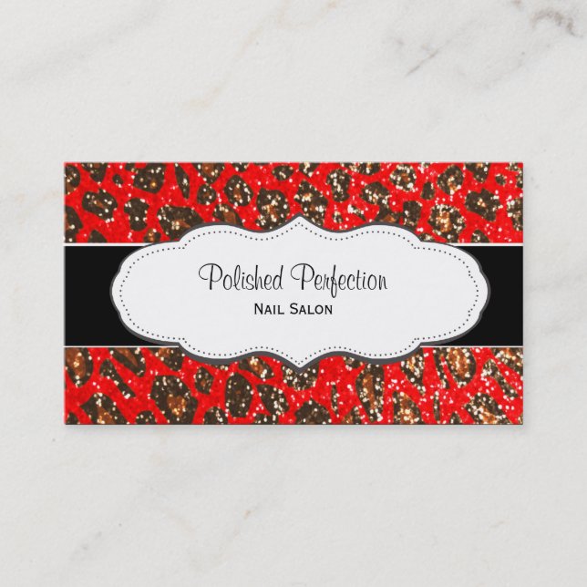 Cartes de visite rouges de parties scintillantes (Devant)