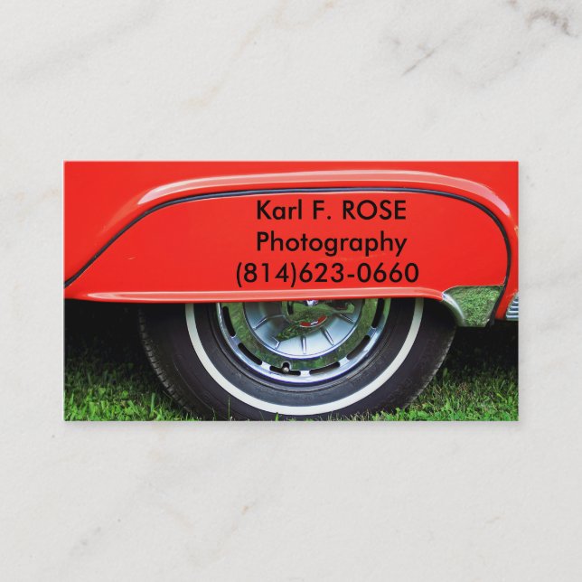 Cartes de visite rouges de pneu de voiture (Devant)