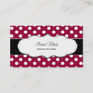 Cartes de visite rouges et blancs de point de