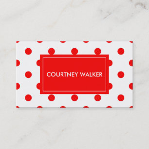Cartes de visite rouges mignons superbes de point