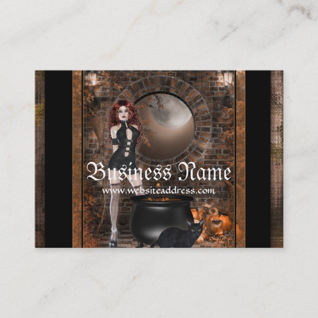 Cartes de visite roux d'imaginaire de sorcière (Devant)
