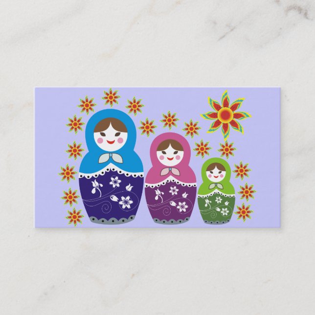 Cartes de visite russes de poupées Matryoshka (Devant)