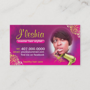 Cartes de visite Salon des cheveux avec votre phot