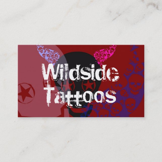 Cartes de visite sauvages de tatouages (Devant)