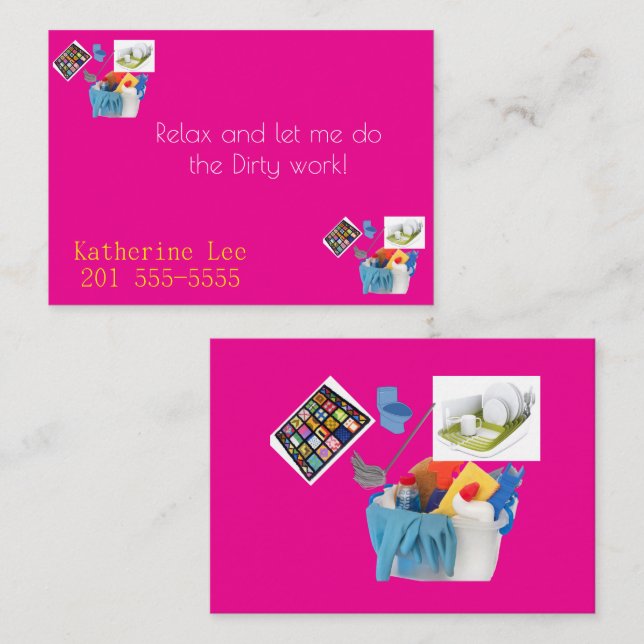 Cartes de visite, Services de nettoyage (Devant / Derrière)