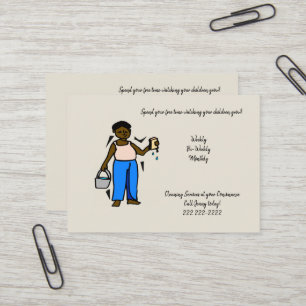 Cartes de visite, Services de nettoyage de dame