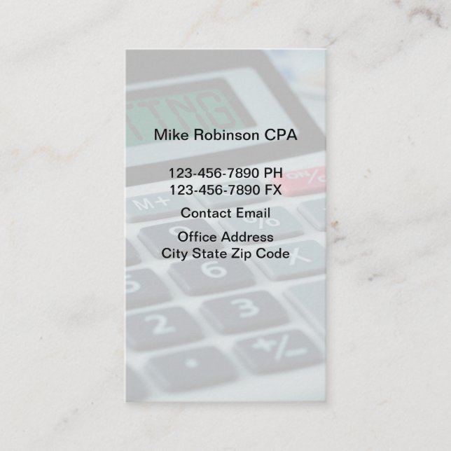 Cartes de visite Simple comptable expert-comptable (Devant)