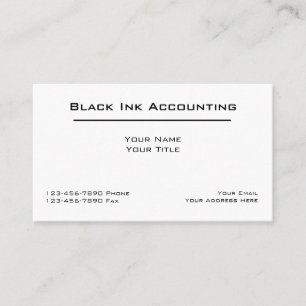 Cartes de visite simples classiques de comptable