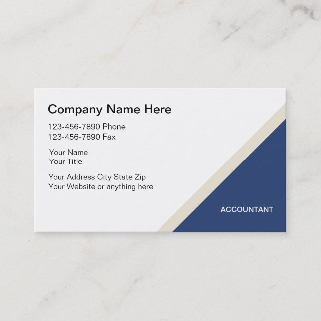 Cartes de visite simples de comptable (Devant)