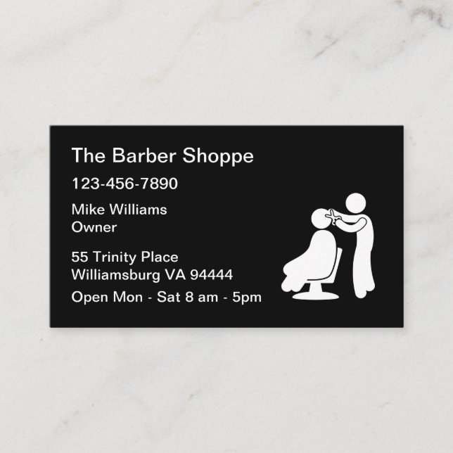 Cartes de visite simples de coupe de cheveux en ba (Devant)