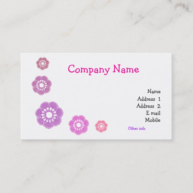 Cartes de visite simples de crochet (Devant)