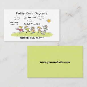 Cartes de visite simples de garderie