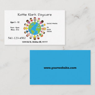 Cartes de visite simples de garderie