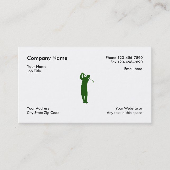 Cartes de visite simples de golf (Devant)