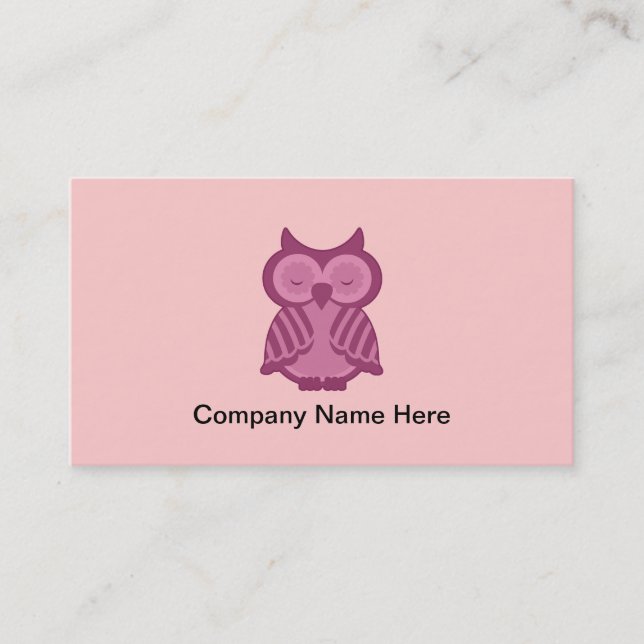 Cartes de visite simples de hibou (Devant)