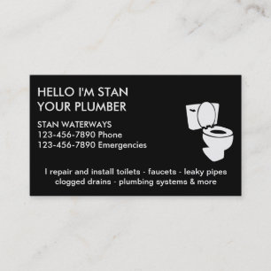 Cartes de visite simples de plombier