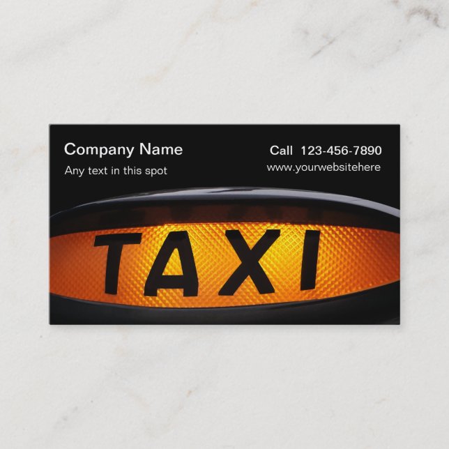 Cartes de visite simples de taxi (Devant)