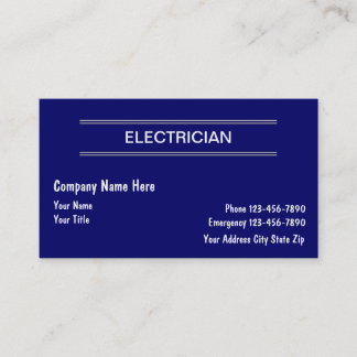 Cartes de visite simples d'électricien