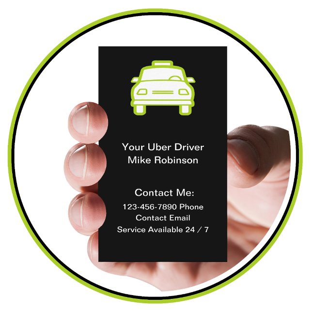 Cartes de visite simples pour chauffeur Uber (Créateur téléchargé)