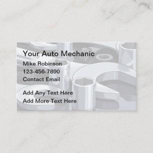 Cartes de visite simples pour mécanicien automobil