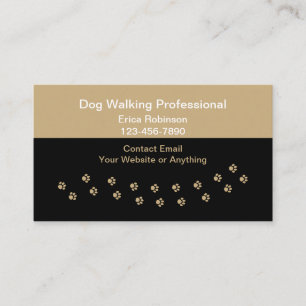 Cartes de visite simples pour promenade de chiens