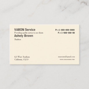 Cartes de visite simples professionnels crèmes