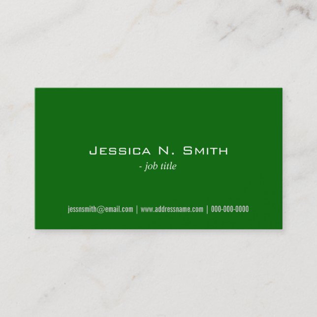 cartes de visite simples, verts (Devant)
