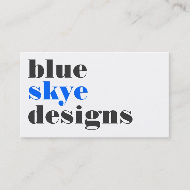 cartes de visite > skye bleu [bleu : charbon de (Devant)