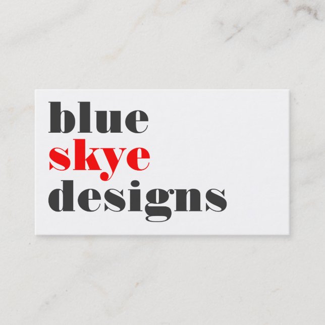 cartes de visite > skye bleu [rouge : charbon de (Devant)