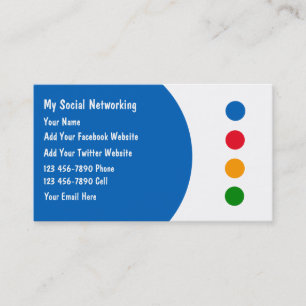 Cartes de visite sociaux de mise en réseau