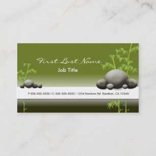 Cartes de visite spas de bambou verts
