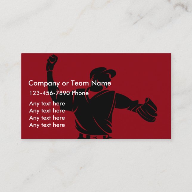 Cartes de visite sportifs de baseball (Devant)