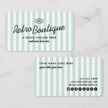 Cartes de visite standard rayées vintage côtières